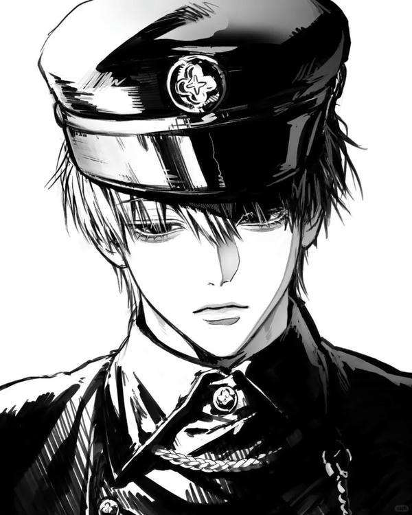 ảnh anime nam đen trắng 6