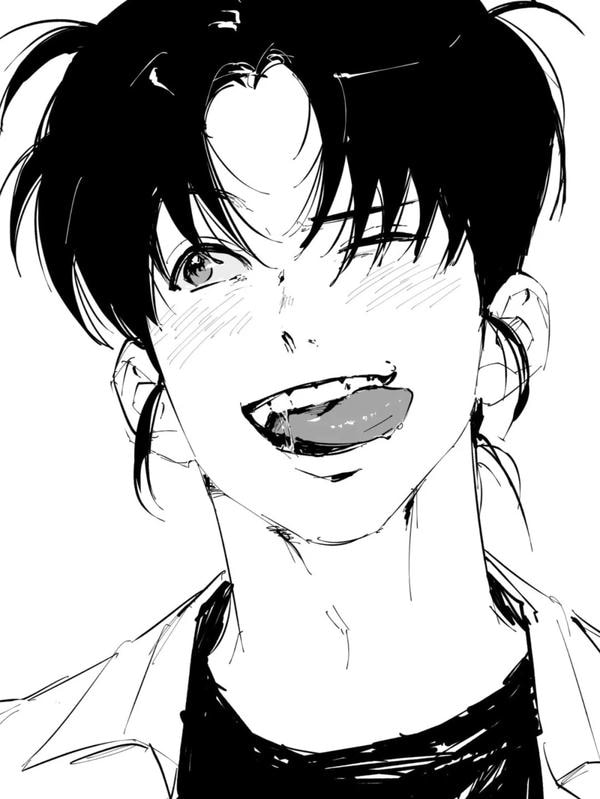 ảnh anime nam đen trắng 8