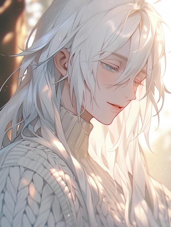 ảnh anime nam tóc trắng 16