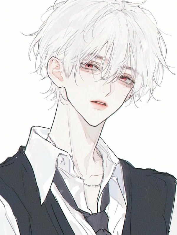 ảnh anime nam tóc trắng 17