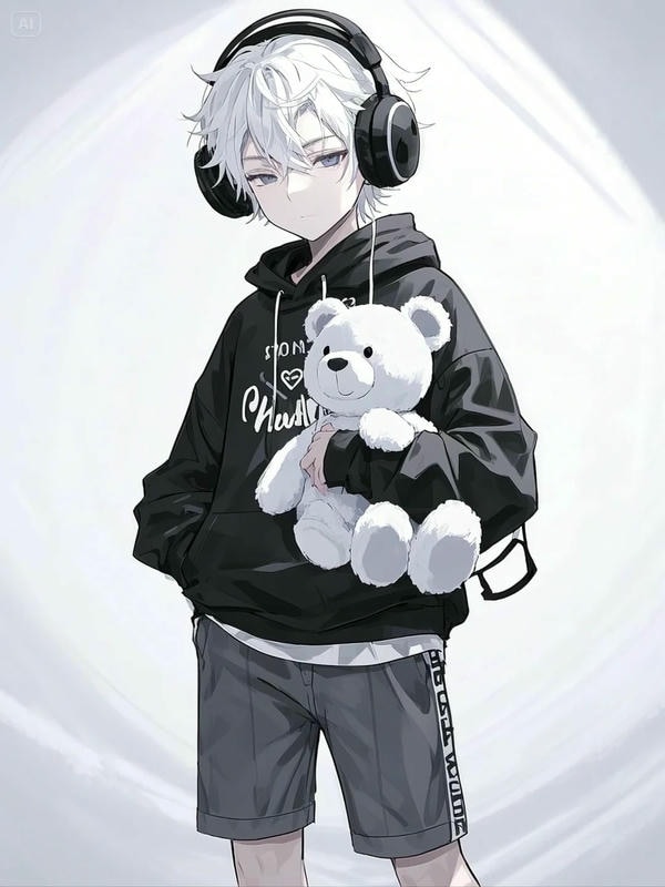 ảnh anime nam tóc trắng 20