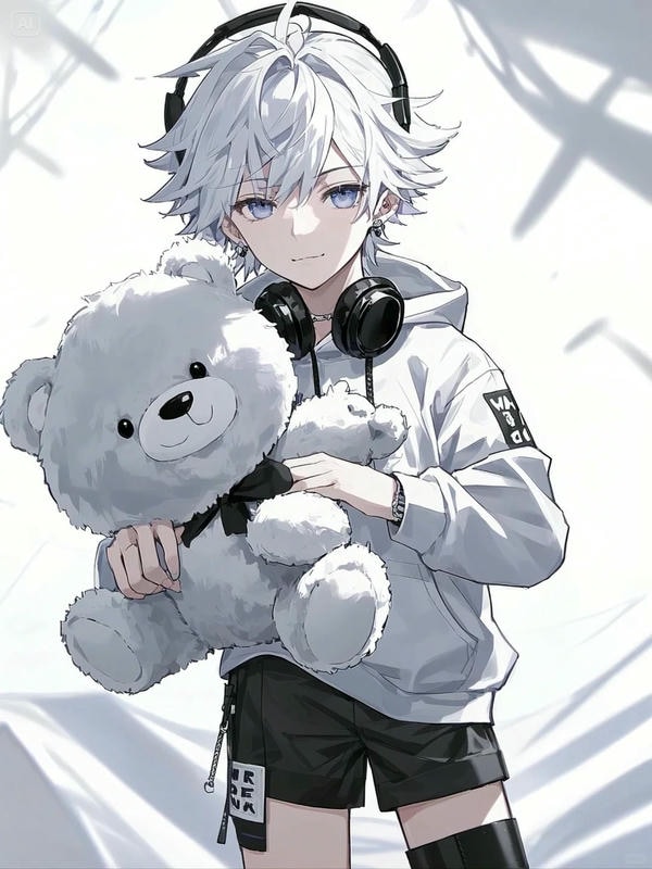 ảnh anime nam tóc trắng 24