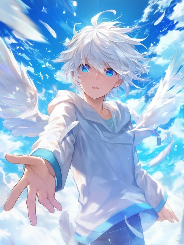 ảnh anime nam tóc trắng 26