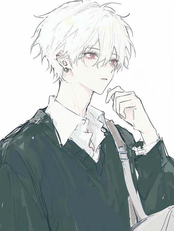 ảnh anime nam tóc trắng 28