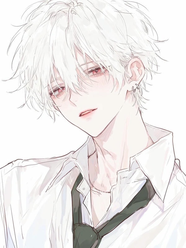 ảnh anime nam tóc trắng 30