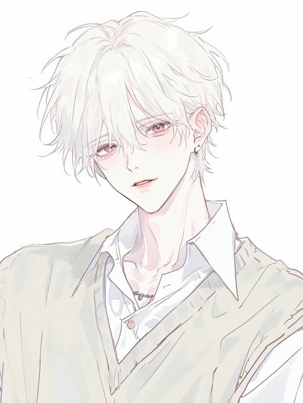ảnh anime nam tóc trắng 31
