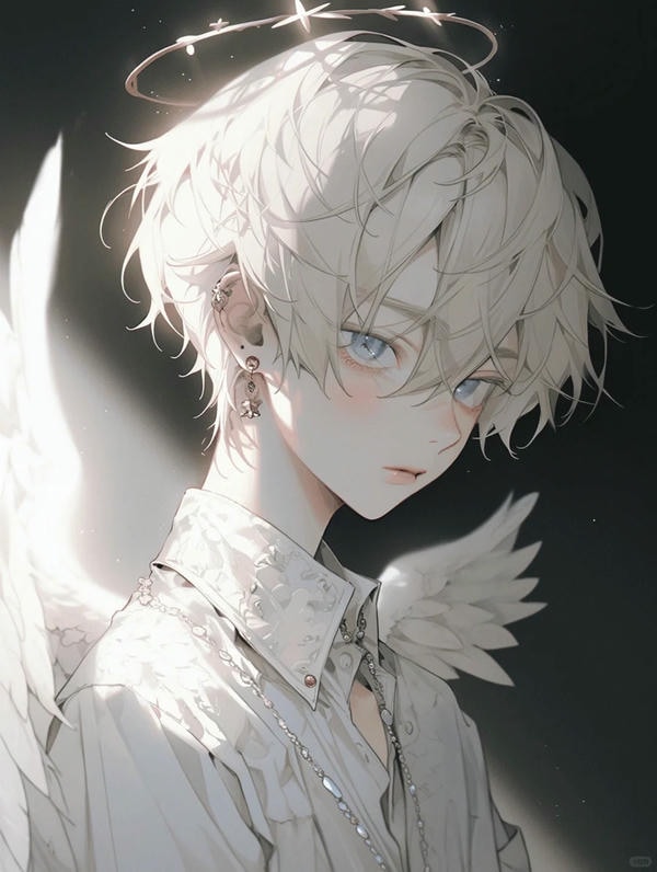 ảnh anime nam tóc trắng 6