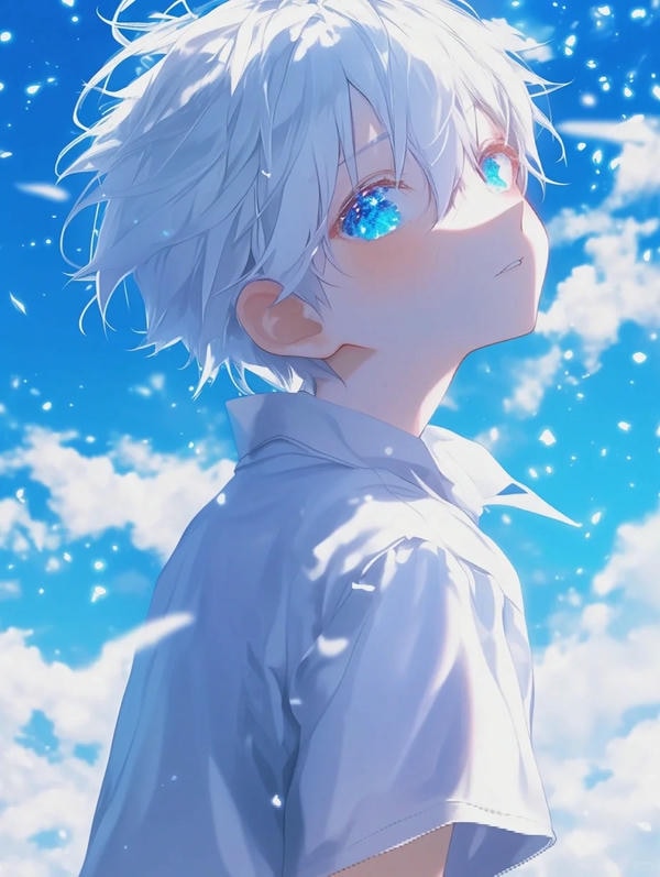 ảnh anime nam tóc trắng 9