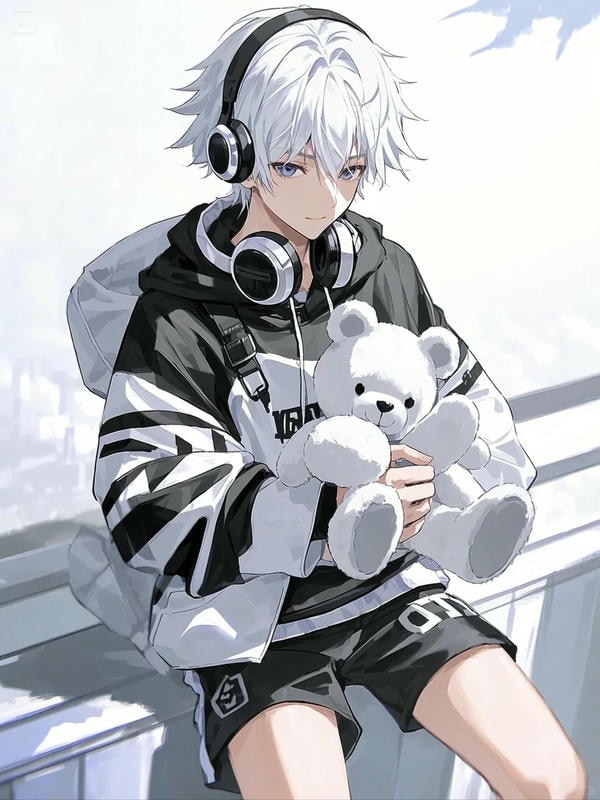 ảnh anime nam tóc trắng đẹp