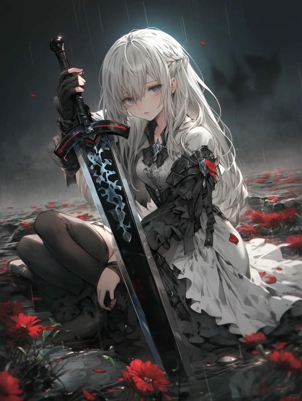 ảnh anime nữ cầm kiếm 14