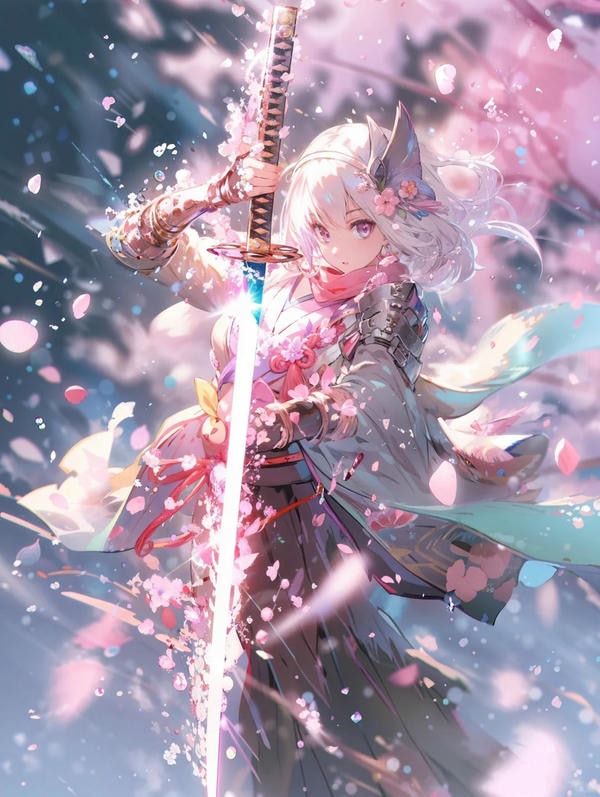 ảnh anime nữ cầm kiếm 23