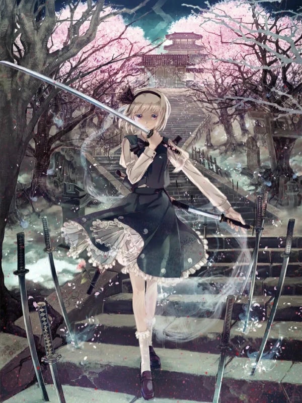 ảnh anime nữ cầm kiếm 33