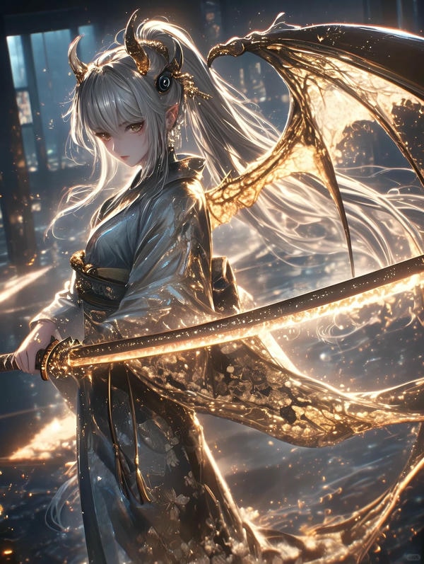 ảnh anime nữ cầm kiếm 4