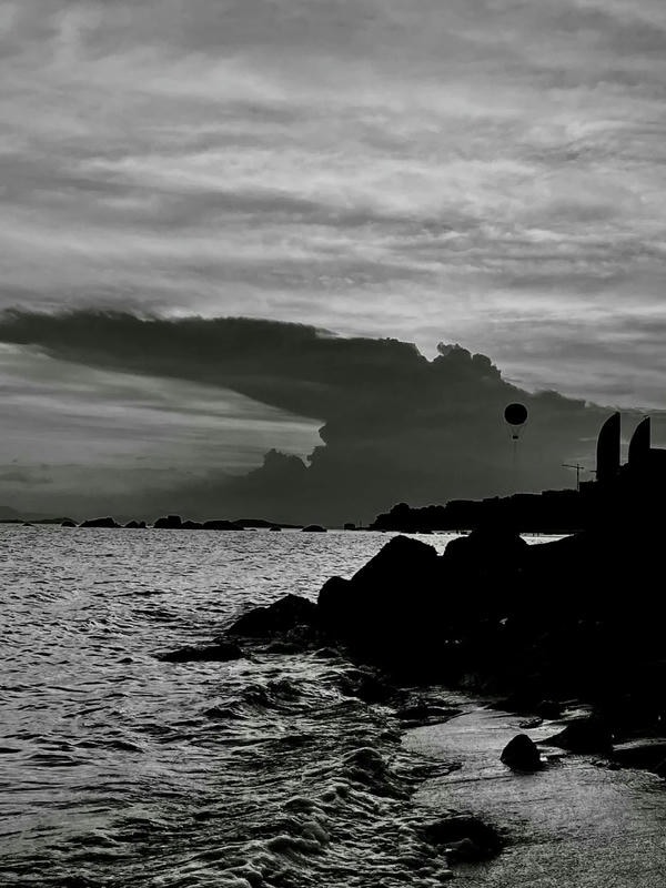 ảnh biển đen trắng 19