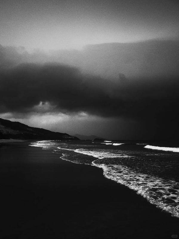 ảnh biển đen trắng 2