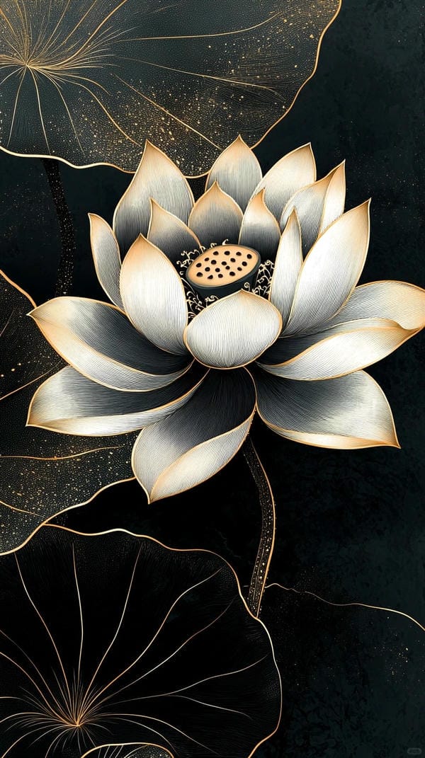 ảnh hoa sen nền đen 22