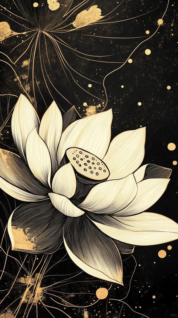 ảnh hoa sen nền đen 23