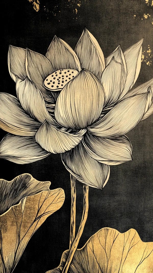 ảnh hoa sen nền đen 24