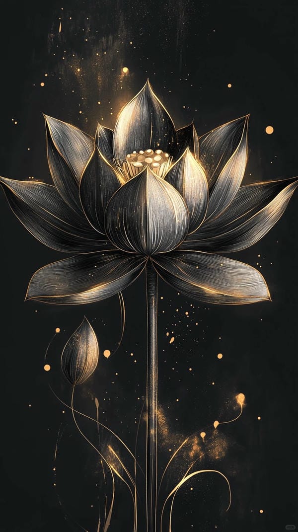 ảnh hoa sen nền đen 26