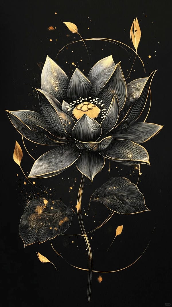 ảnh hoa sen nền đen 30