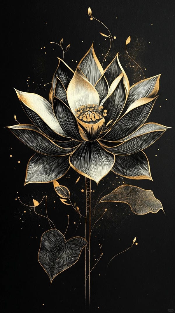 ảnh hoa sen nền đen 32