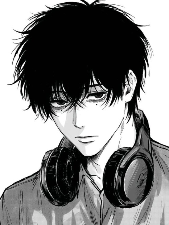 ảnh anime nam đen trắng 24