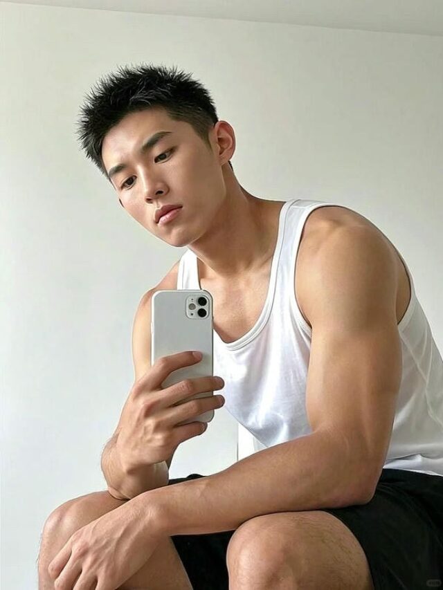 tạo dáng chụp ảnh trước gương nam 11