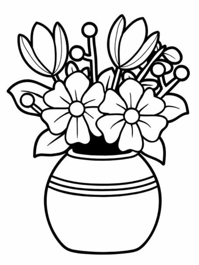 tô màu bình hoa 20