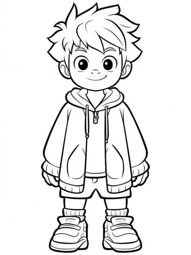 tranh tô màu anime boy 21