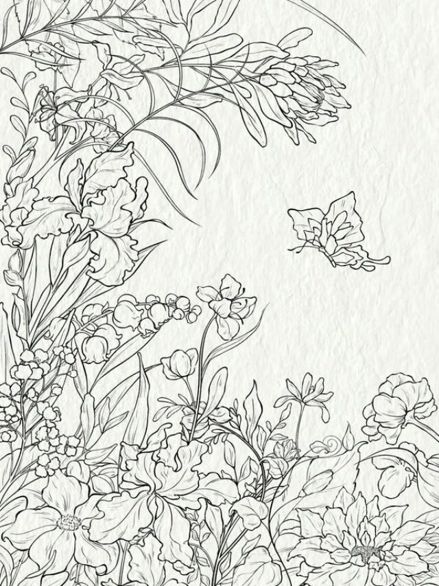 tranh tô màu vườn hoa 18