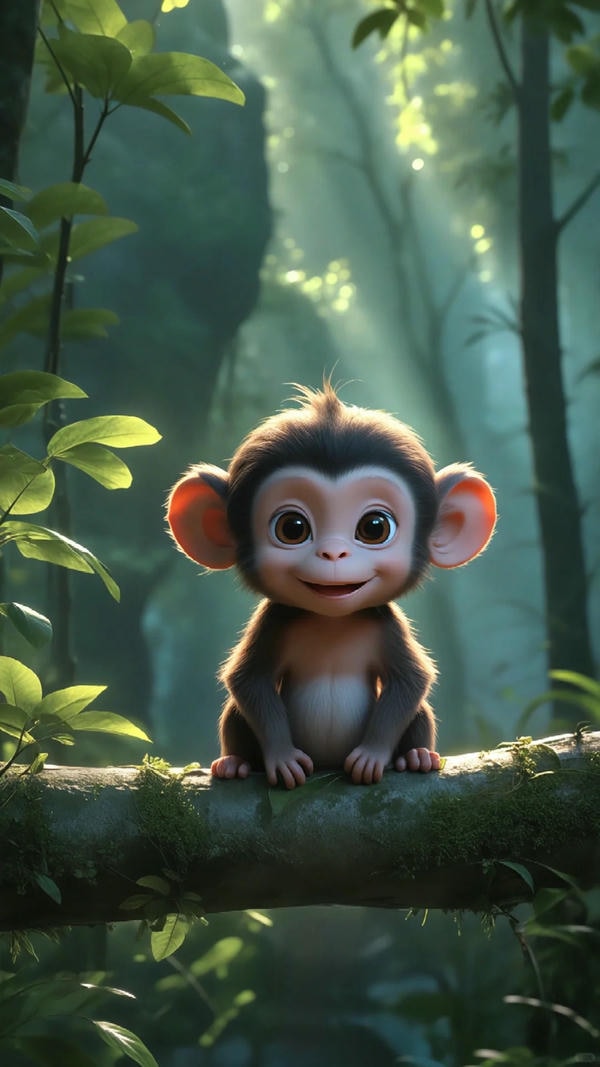 hình ảnh con khỉ hoạt hình dễ thương