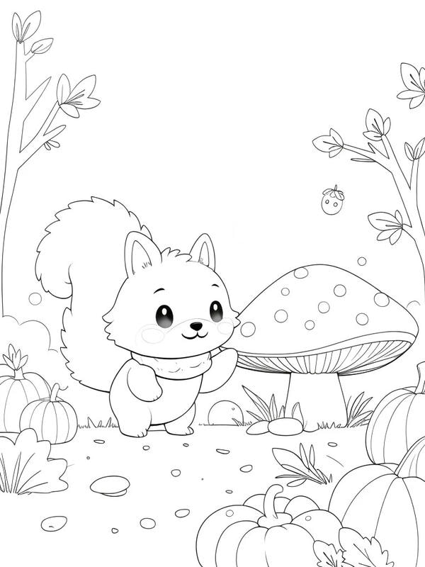 hình con sóc tô màu