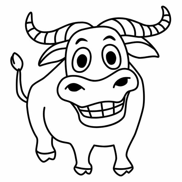 hình con trâu cho bé tô màu