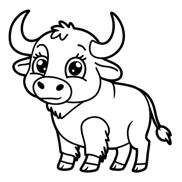 hình tô màu con trâu