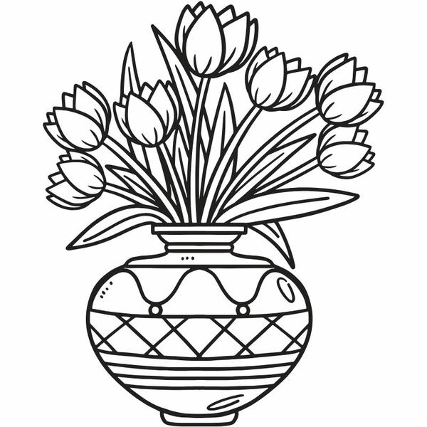 tô màu bình hoa 1