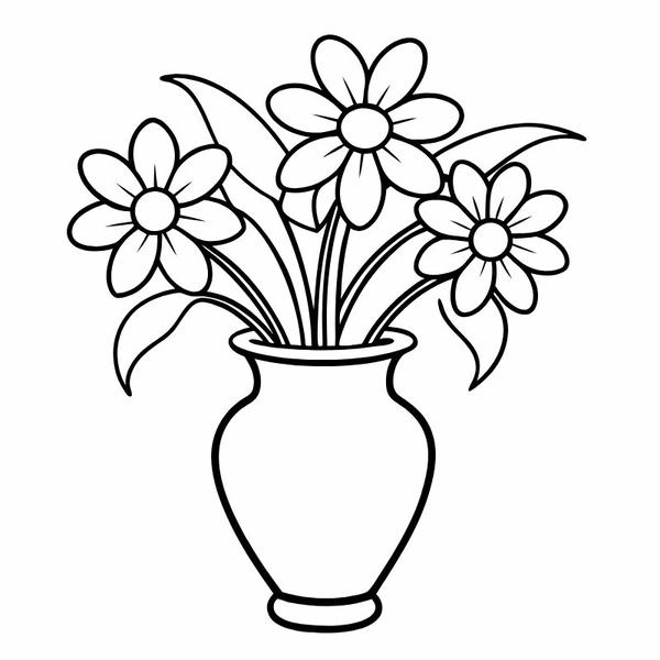 tô màu bình hoa 11