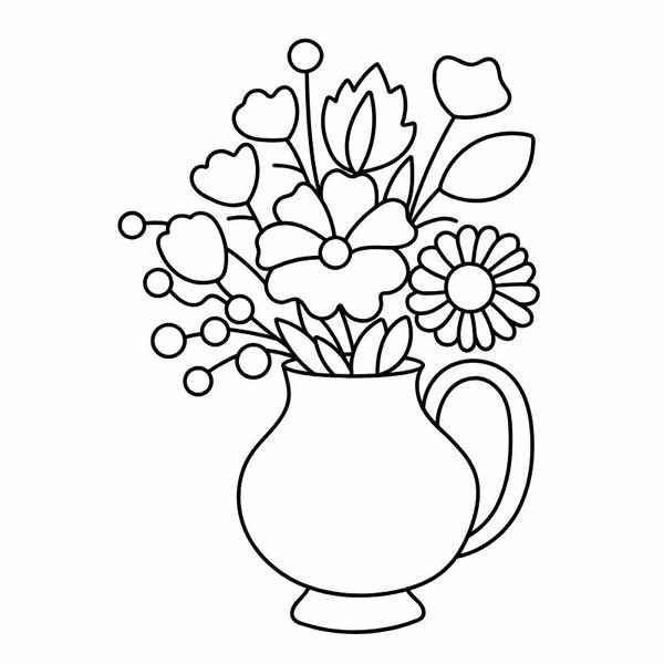 tô màu bình hoa 18