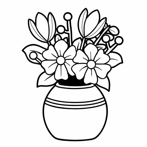 tô màu bình hoa 20