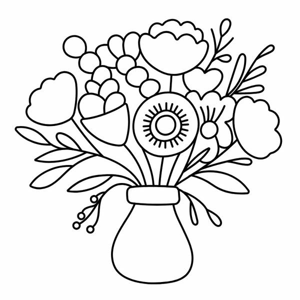 tô màu bình hoa 3