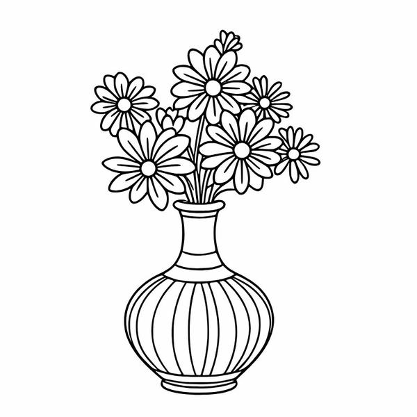 tô màu bình hoa 4