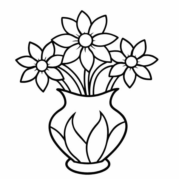 tô màu bình hoa 5