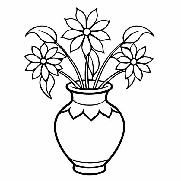 tô màu bình hoa 6