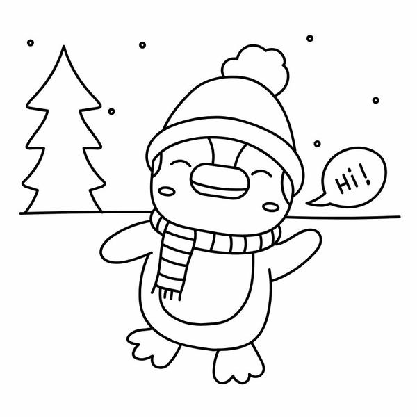 tô màu chim cánh cụt 14