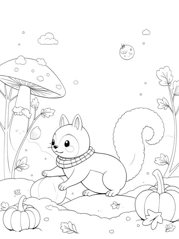 tô màu con sóc 34