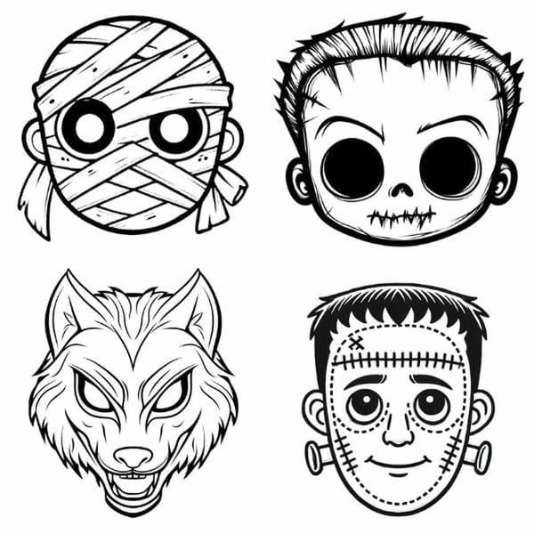 tô màu mặt nạ Halloween 8