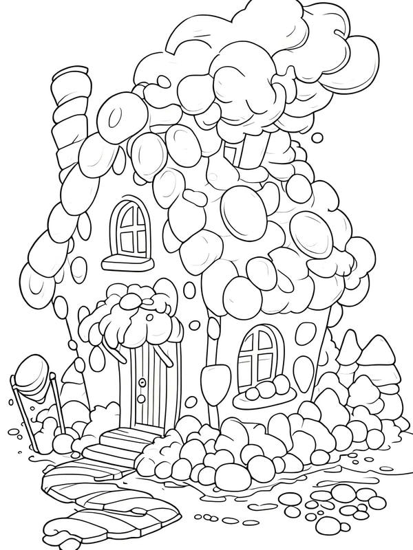 tô màu ngôi nhà bánh kẹo 10