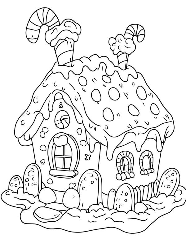 tô màu ngôi nhà bánh kẹo 12