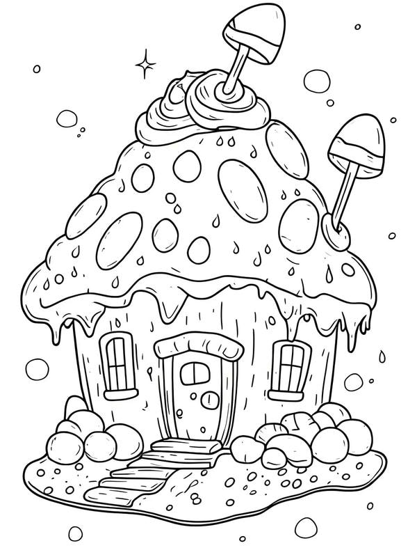 tô màu ngôi nhà bánh kẹo 14
