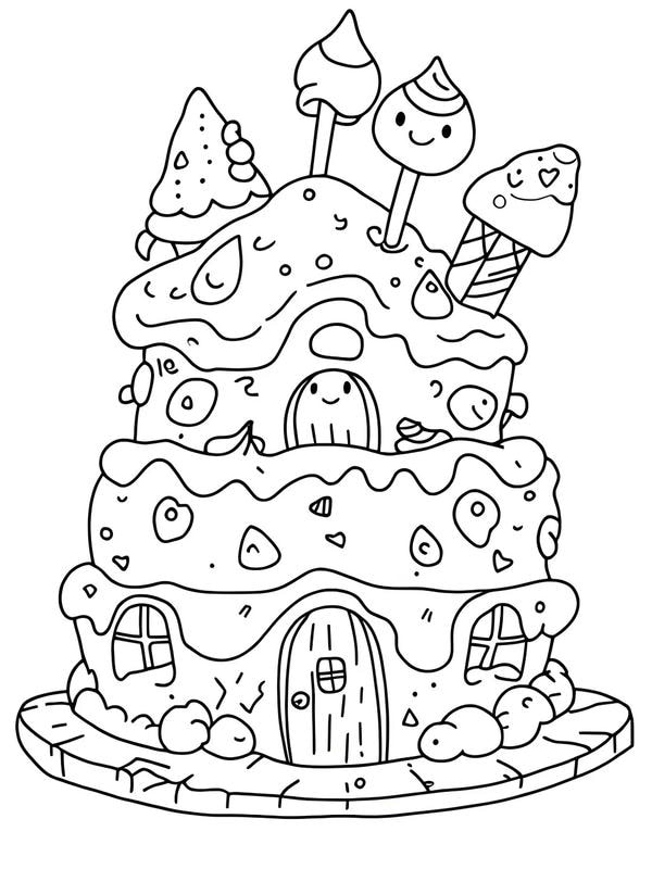 tô màu ngôi nhà bánh kẹo 19