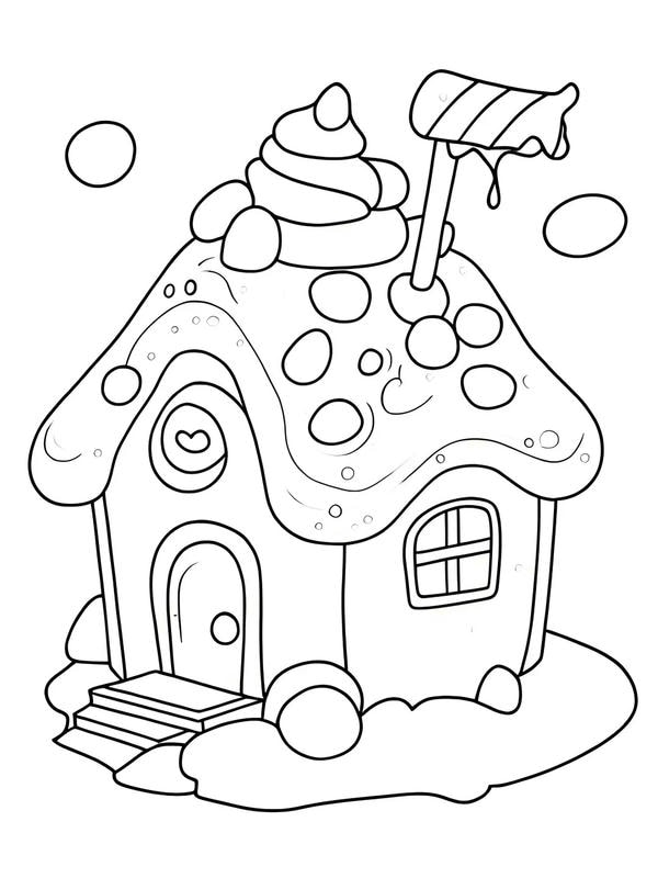 tô màu ngôi nhà bánh kẹo 2